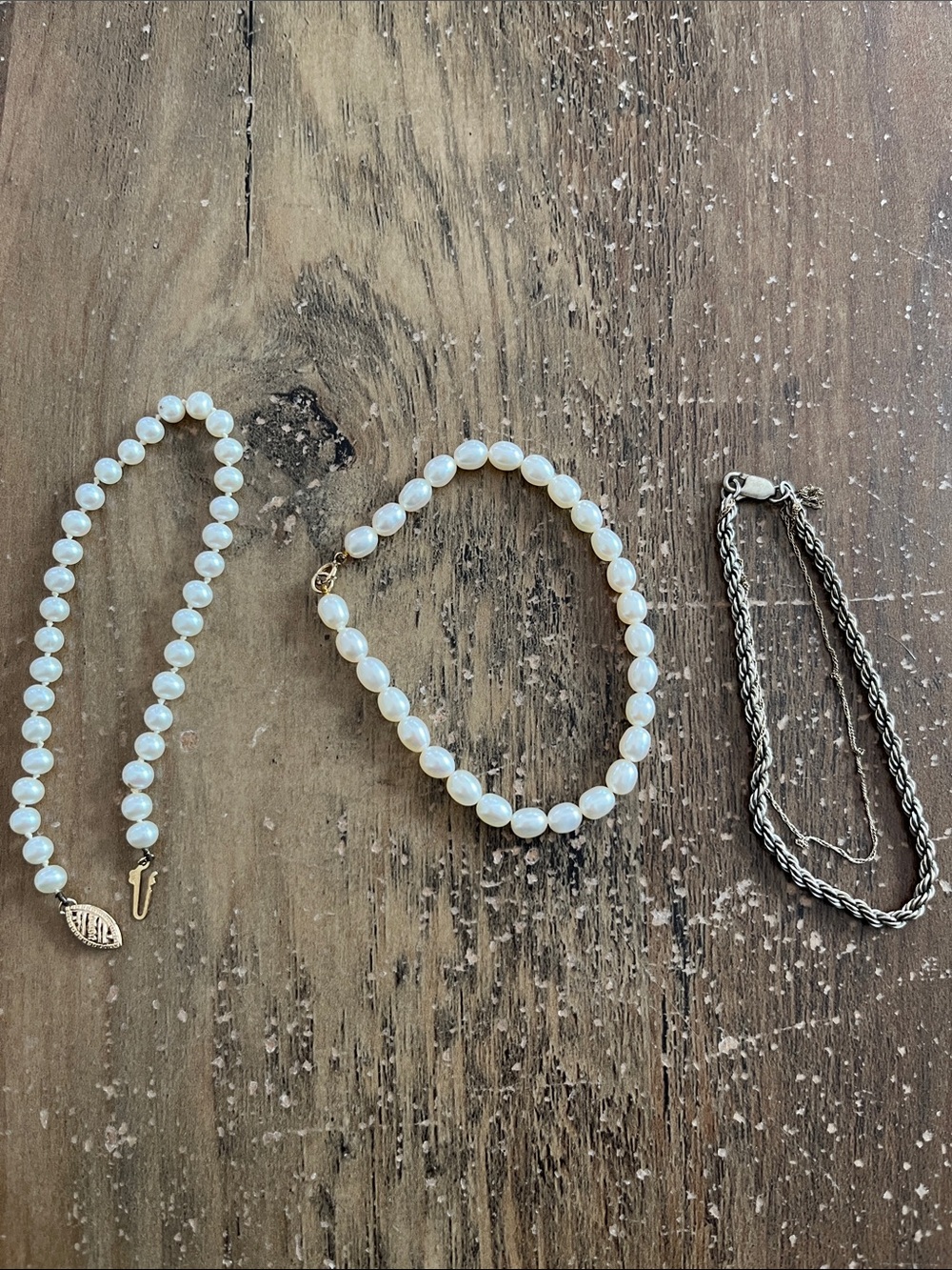 Gold 10K 14K & Silver 925 bracelet with Pearls